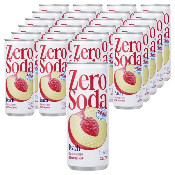 클룹 제로소다 복숭아, 250ml, 24개