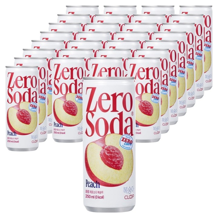클룹 제로소다 복숭아, 250ml, 30개
