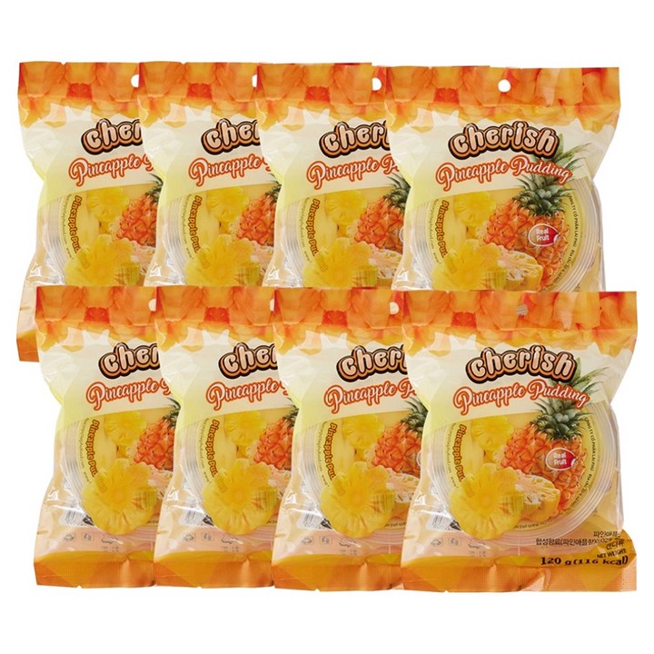 체리쉬 파인애플 푸딩 젤리, 120g, 8개