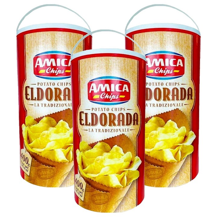 아미카칩스 엘도라다 포테이토칩 통, 400g, 3개