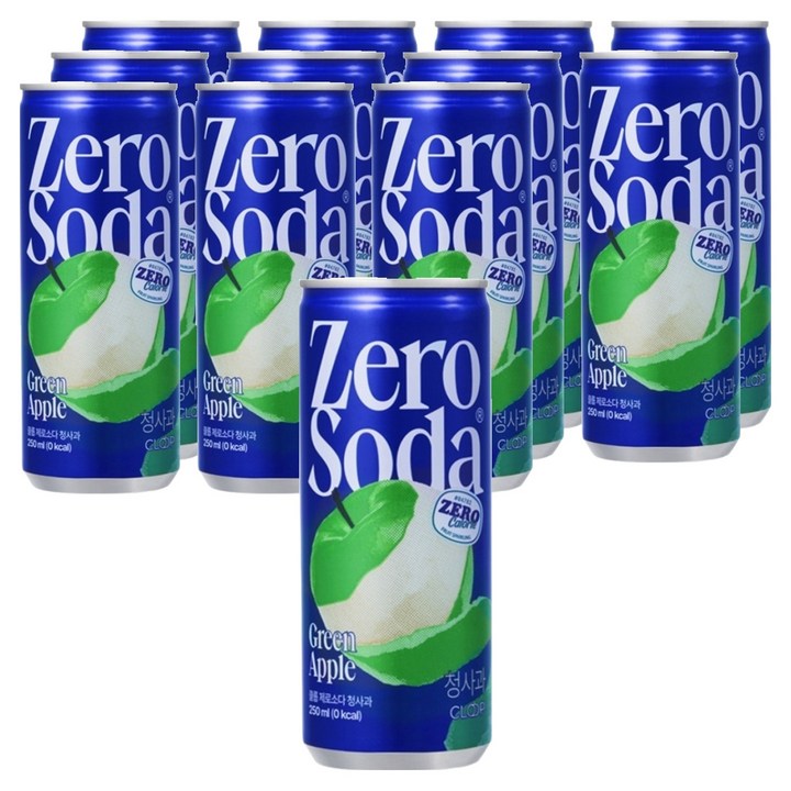 클룹 제로소다 청사과, 250ml, 12개