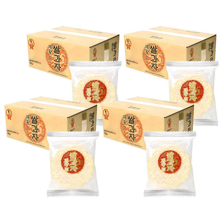 제왕 쌀과자 원형 바삭한맛, 1kg, 4개