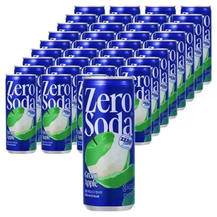 클룹 제로소다 청사과, 250ml, 48개