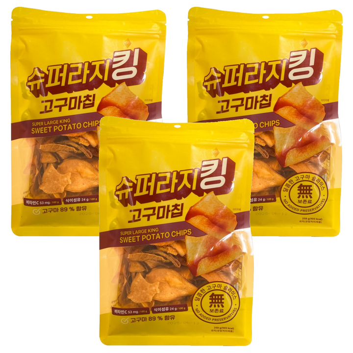 슈퍼라지킹 고구마칩, 3개, 258g