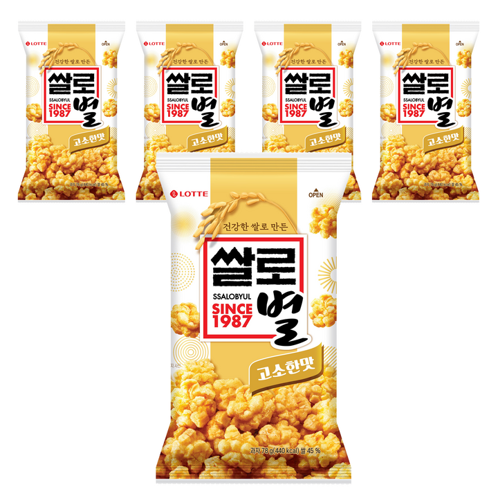 롯데웰푸드 쌀로별 고소한맛, 78g, 5개