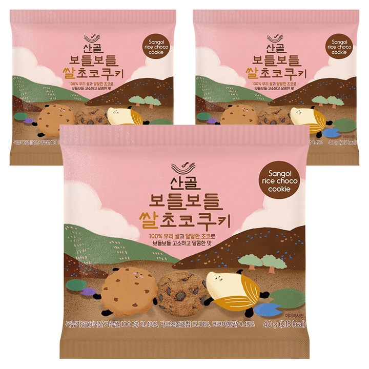 에코맘의산골이유식 산골쌀쿠키, 쌀초코, 40g, 3개