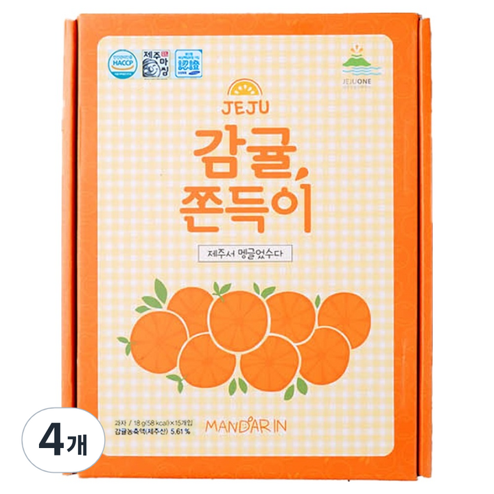 제주원 제주 감귤 쫀득이 15p, 270g, 4개