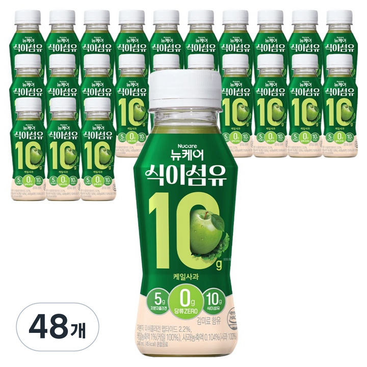 뉴케어 식이섬유 10 케일사과맛, 240ml, 48개