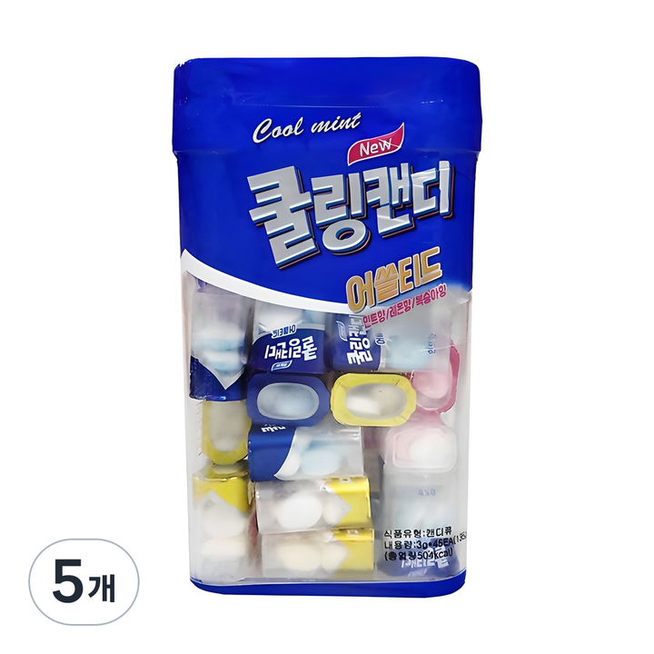 쿨링캔디 어쏠티드 캔디 45p, 135g, 5개