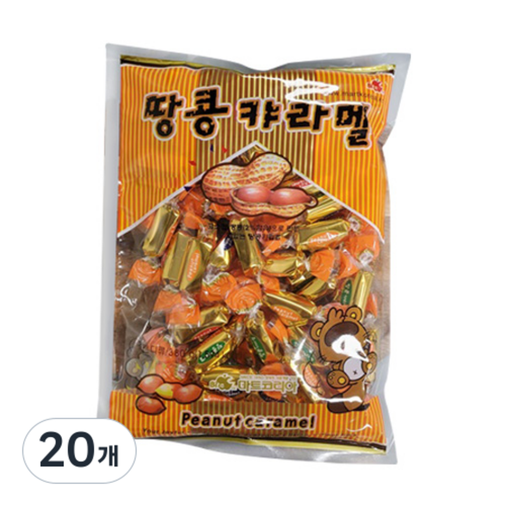 리소하우스 대용량 입가심 땅콩카라멜 사탕, 380g, 20개