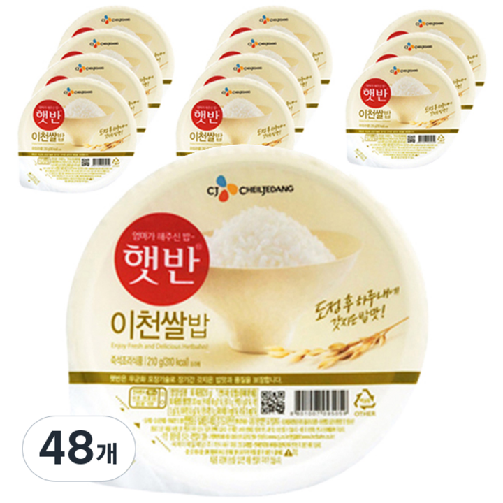 햇반 이천명품쌀밥, 210g, 48개