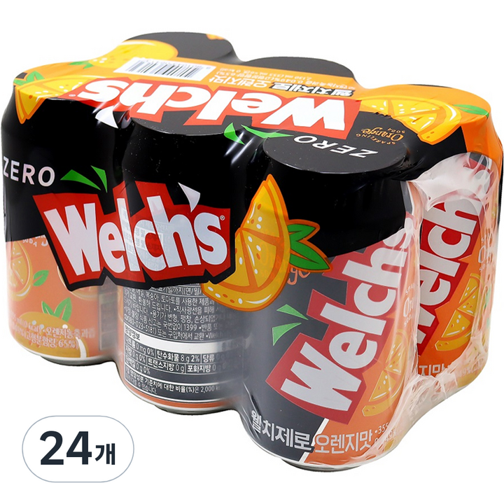 웰치스 제로 오렌지맛, 355ml, 24개