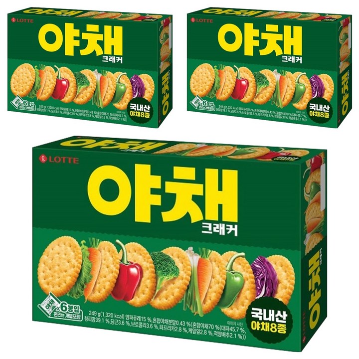 롯데웰푸드 야채래시피, 249g, 3개