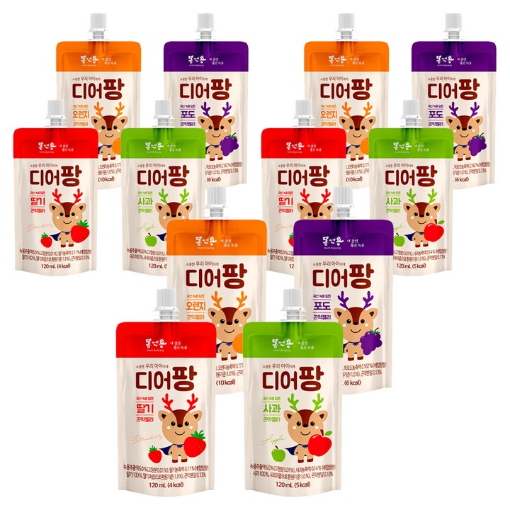 몸엔용 디어팡 녹용 곤약젤리 포도 10p, 120ml, 3개