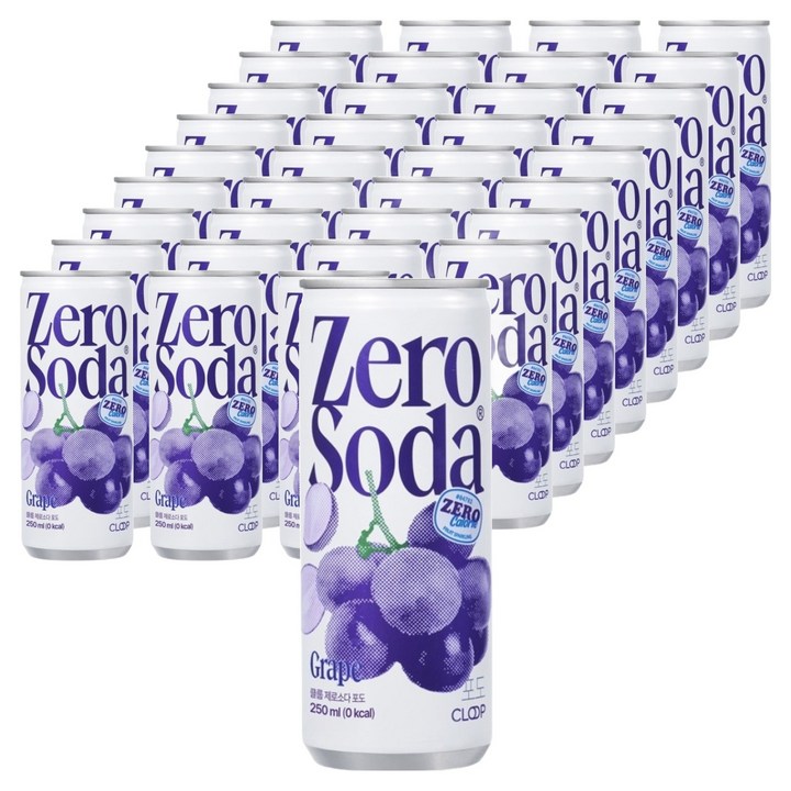 클룹 제로소다 포도, 250ml, 72개