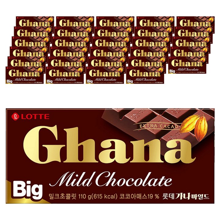 가나 마일드 밀크초콜릿 빅, 110g, 32개