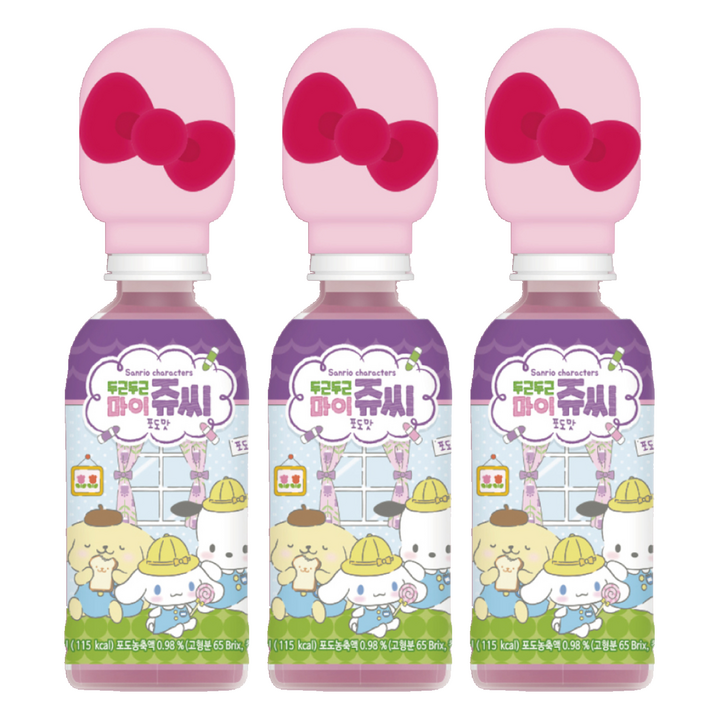 산리오캐릭터즈 두근두근 마이쥬씨 포도맛, 18개, 220ml