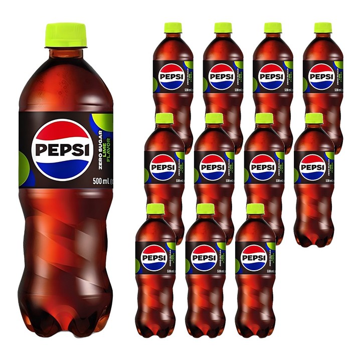 펩시 제로 슈거 라임향, 500ml, 12개