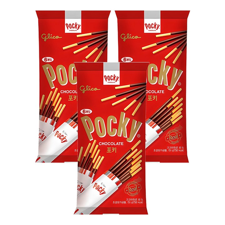 포키 초콜릿 6p, 151g, 3개