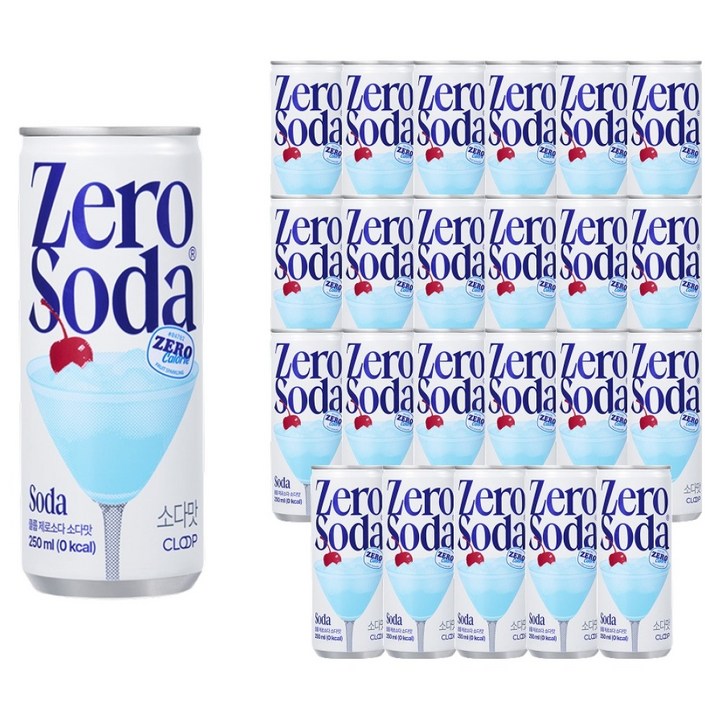 클룹 제로소다 탄산음료 소다맛, 250ml, 24개