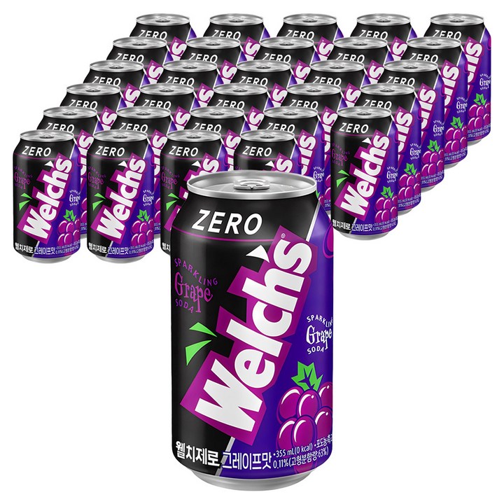 웰치스 제로 그레이프맛, 355ml, 48개