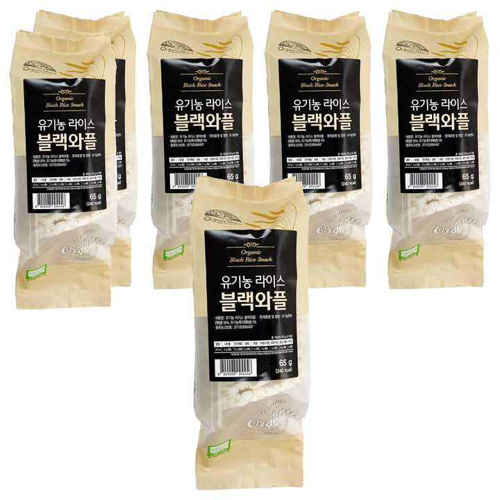 OrganicStory 유기농 라이스 블랙와플 곡물맛, 65g, 6개