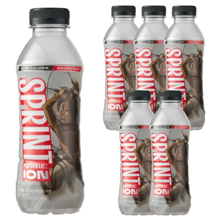 클룹 스프린트 진격의거인 제로 이온음료 자몽, 6개, 500ml