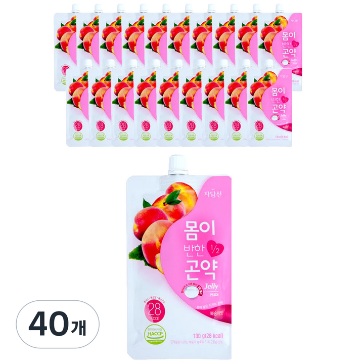 자담선 몸이반한 곤약 젤리 복숭아맛, 130g, 40개