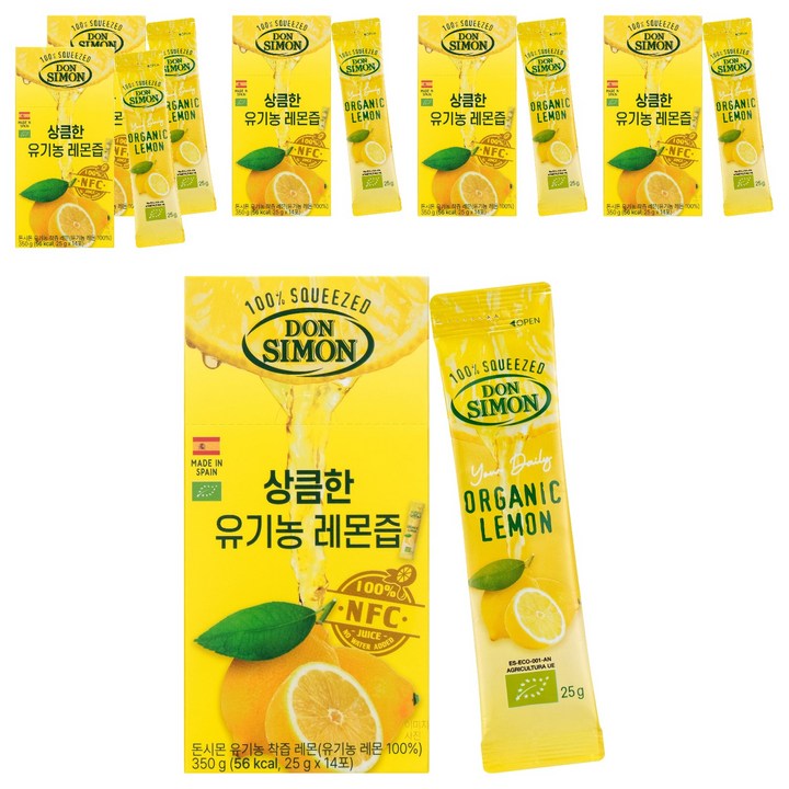 돈시몬 유기농 착즙 레몬즙, 25g, 84개