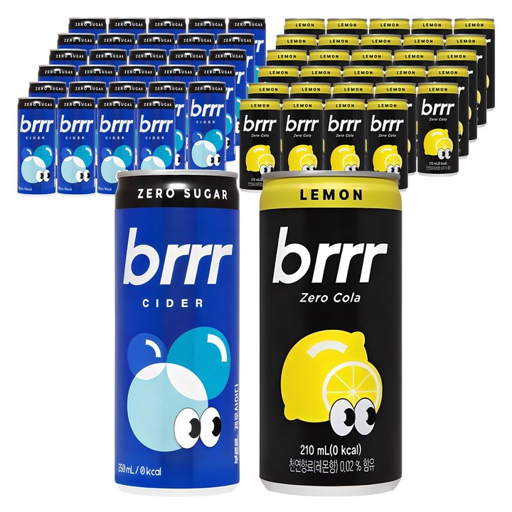 부르르 제로사이다 250ml 30p + 제로콜라 레몬 210ml 30p, 1세트