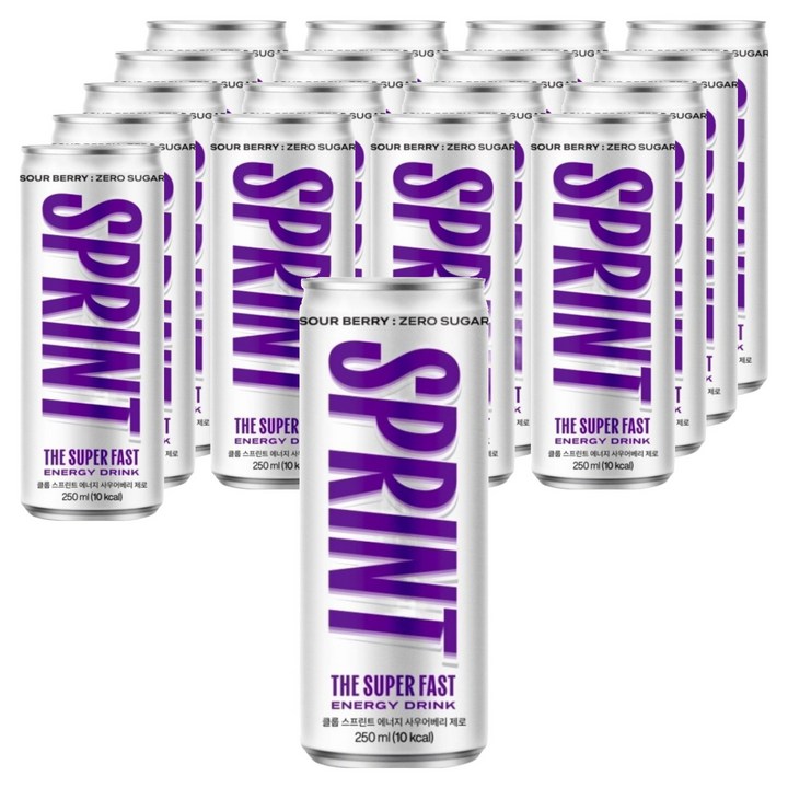 클룹 스프린트 에너지드링크 사우어베리 제로, 250ml, 18개