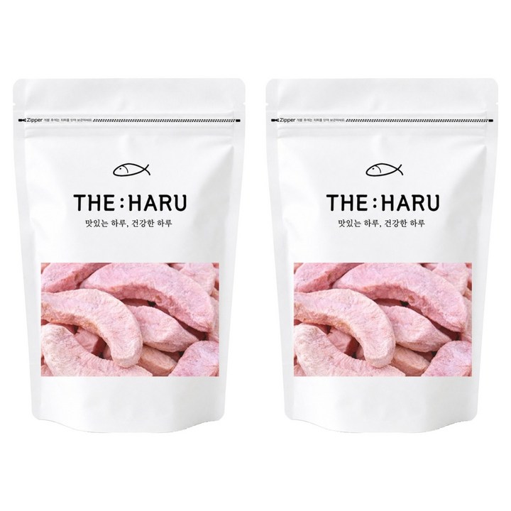 THEHARU 동결건조 핑크 복숭아칩, 50g, 2개