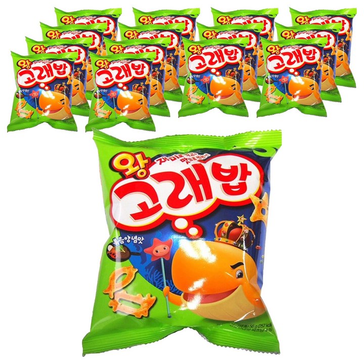 오리온 왕고래밥 볶음양념맛, 56g, 15개