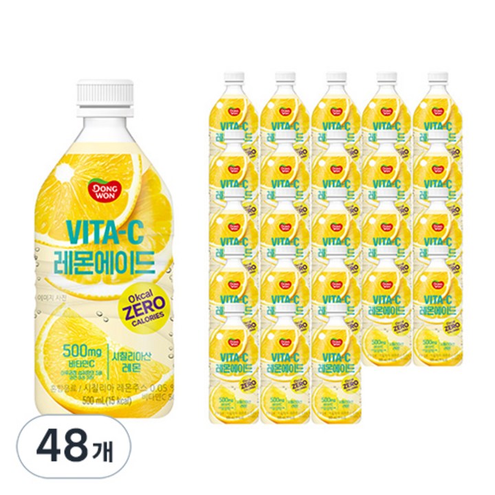 동원 비타C 레몬에이드 음료, 500ml, 48개
