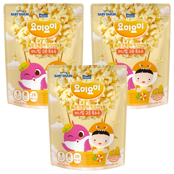 요미요미 미니팝, 구운옥수수맛, 25g, 3개