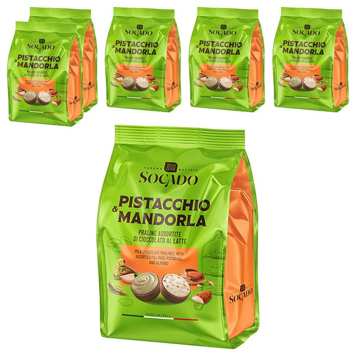 소카도 어쏘티드 피스타치 앤 아몬드 필링 프랄린, 150g, 6개