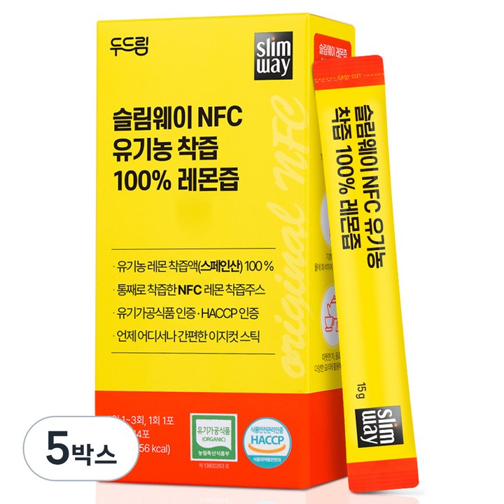 슬림웨이 두드림 NFC 유기농 착즙 100% 레몬즙 14p, 210g, 5박스