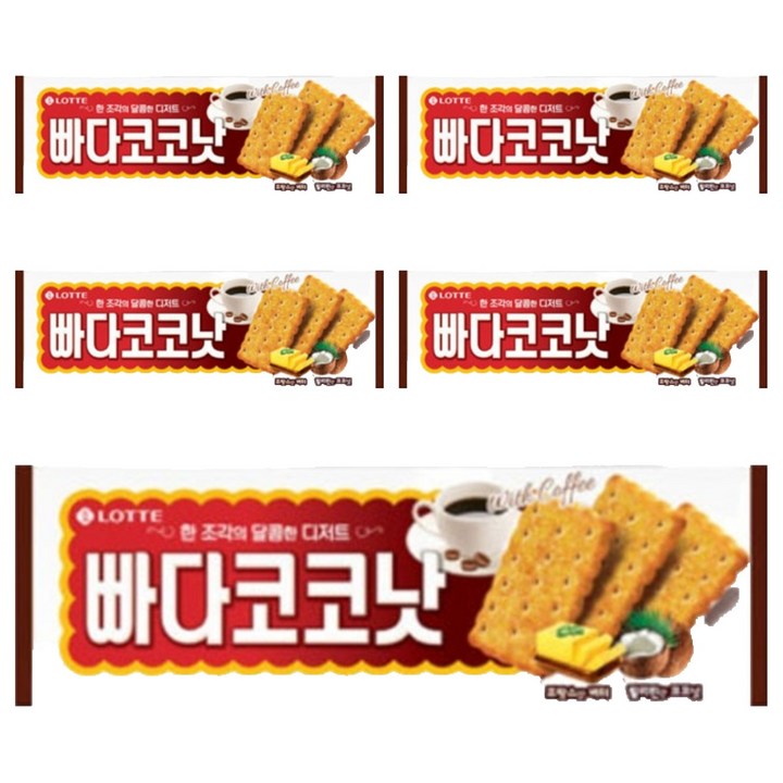 롯데웰푸드 빠다코코낫, 100g, 5개