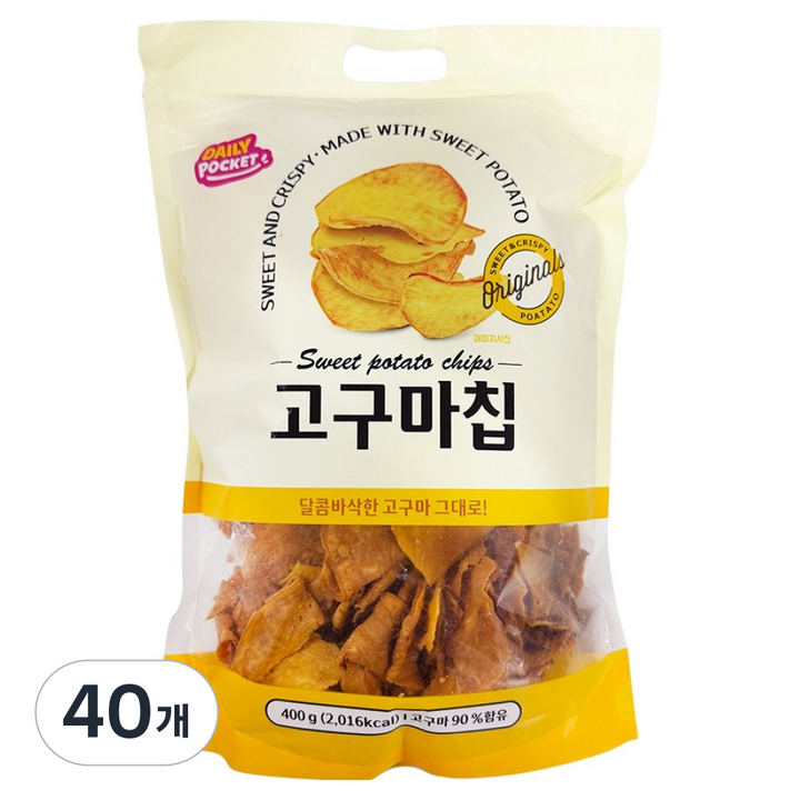 데일리포켓 고구마칩, 400g, 40개