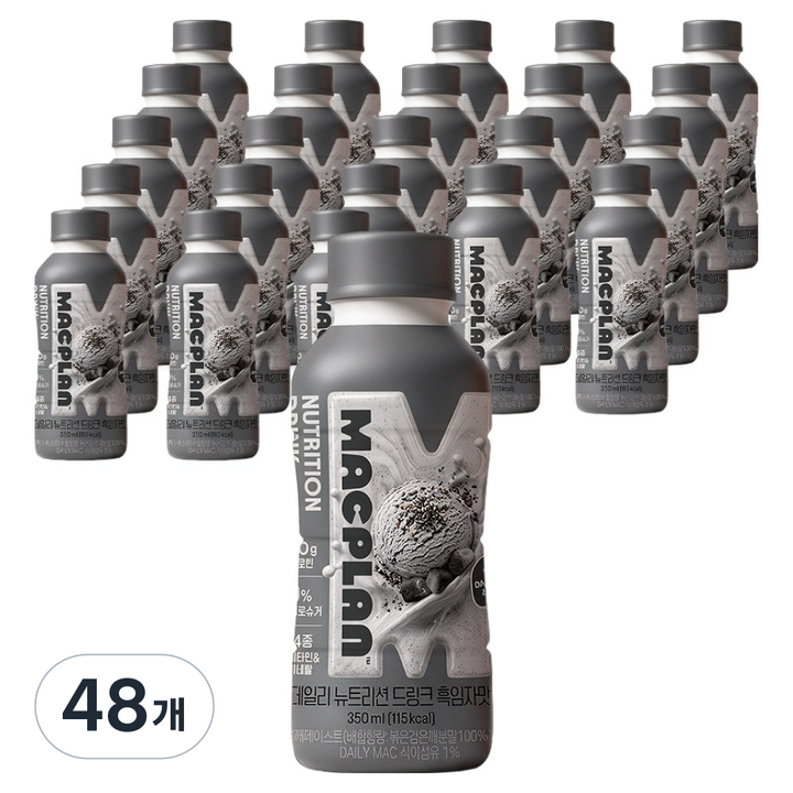 맥플랜 데일리 뉴트리션 단백질 드링크 흑임자맛, 48개, 350ml