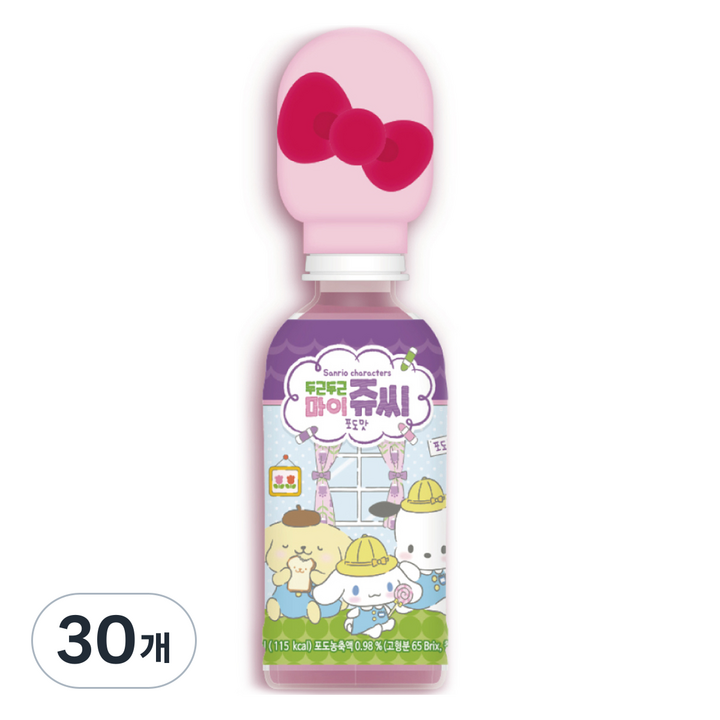 산리오캐릭터즈 두근두근 마이쥬씨 포도맛, 30개, 220ml