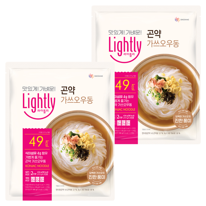 라이틀리 곤약 가쓰오우동 2인분, 434g, 2개