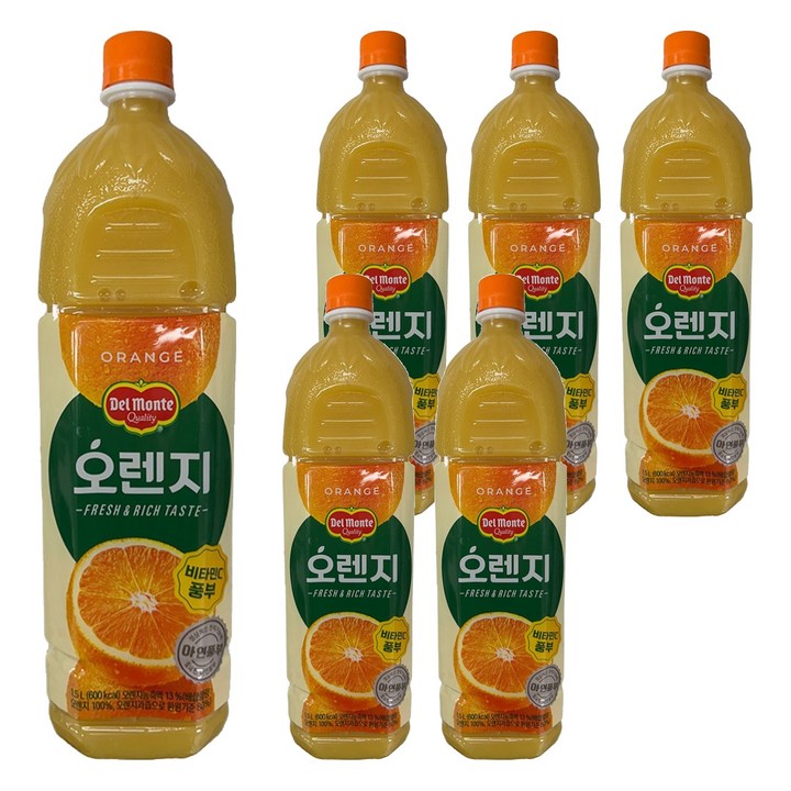 델몬트 오렌지 주스, 1.5L, 6개