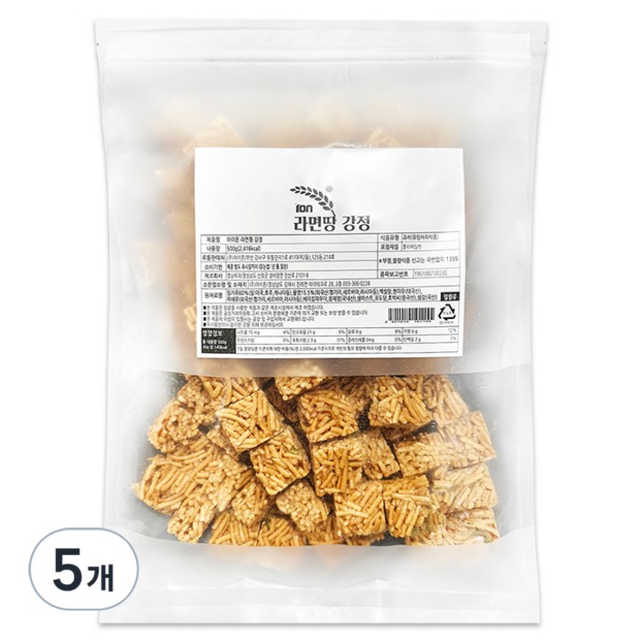 아이온 라면땅 강정, 500g, 5개