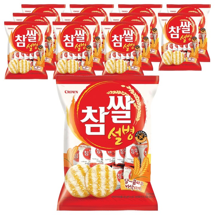 크라운 참쌀설병, 128g, 12개