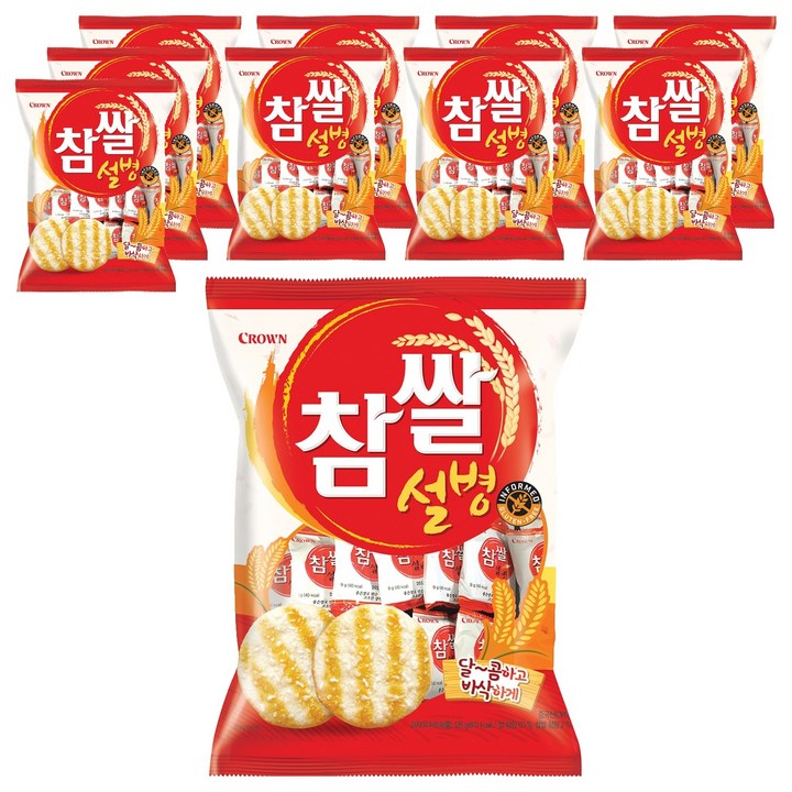 크라운 참쌀설병, 128g, 10개