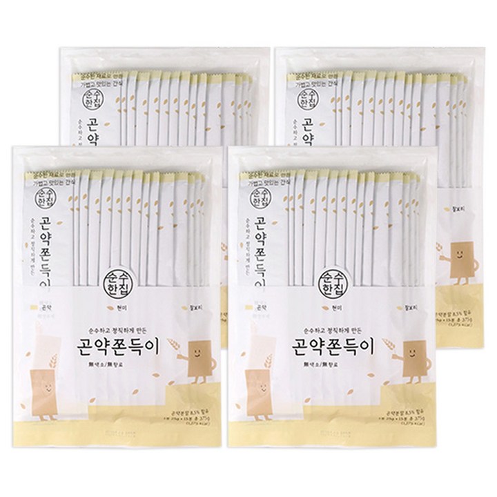 순수한집 곤약쫀드기 현미맛, 375g, 4개