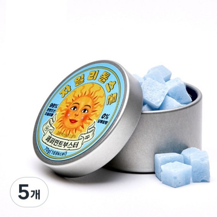 자일리톨스톤 페퍼민트 부스터, 70g, 5개