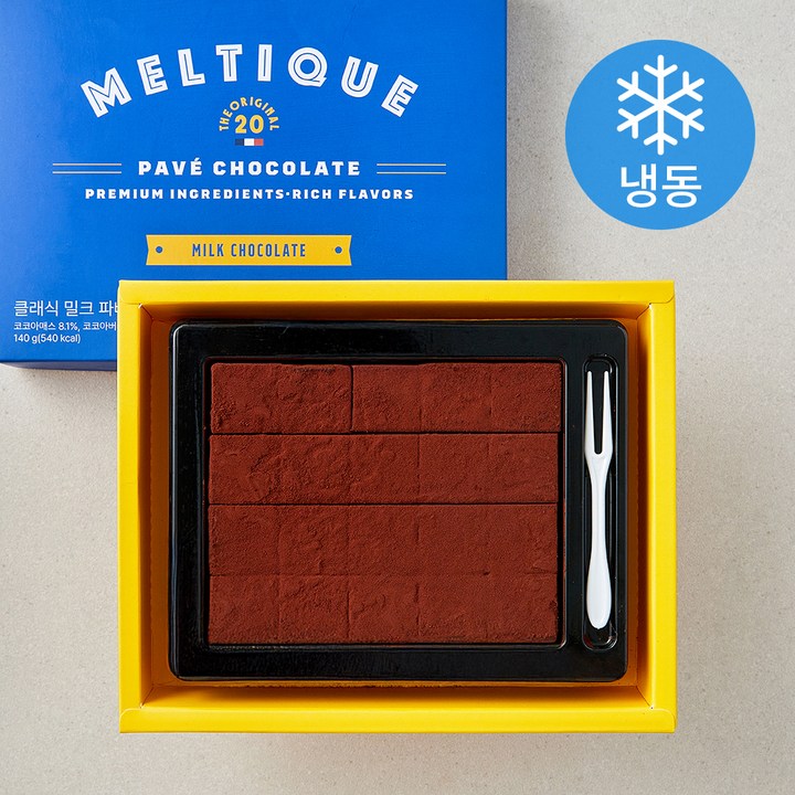 멜티크 클래식 밀크 파베 초콜릿 (냉동), 140g, 1개
