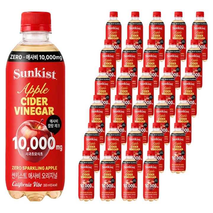 썬키스트 애사비 제로 스파클링, 350ml, 72개